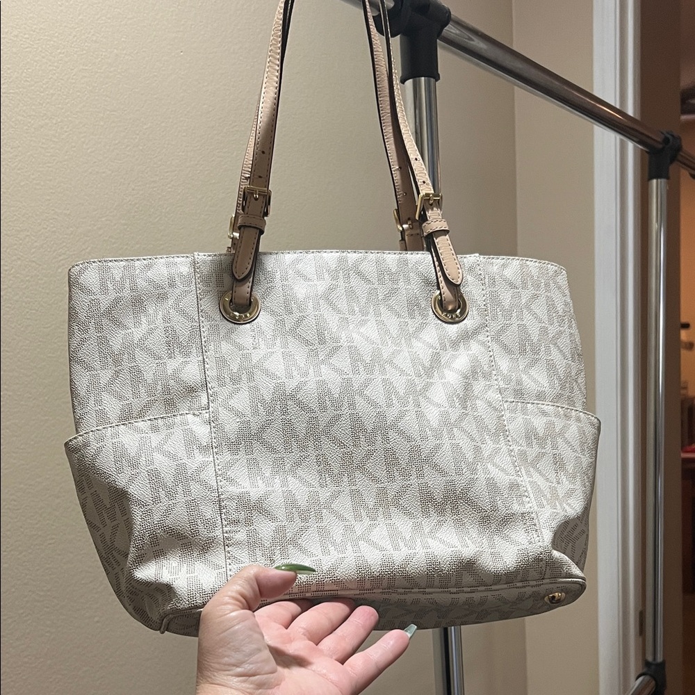 Michael Kors Beige Monogram Tote